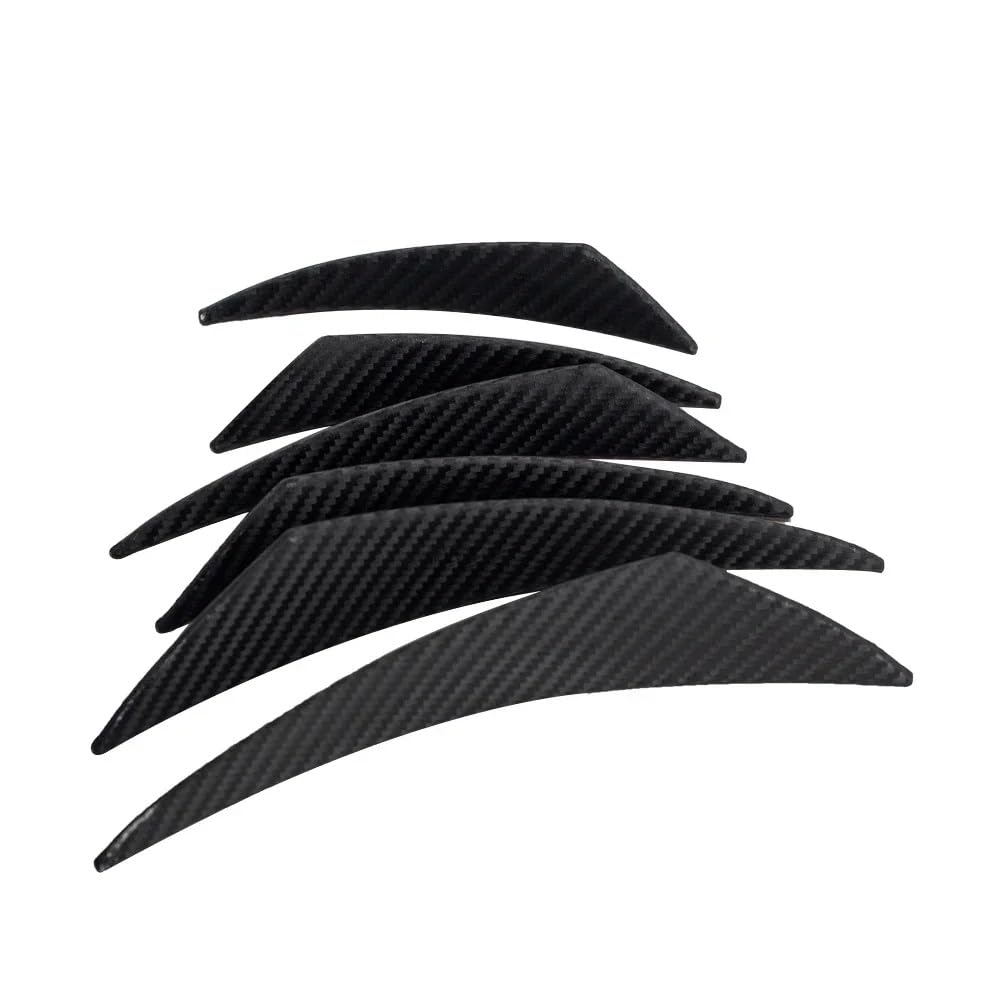 Spoilerlippe Frontstoßstange 6 Teile/Satz Universal Frontschürze Lip Dekoration Diffusor Splitter Flossen Körper Spoiler Canards Valence Chin Auto Tuning Canard(Fiber 6pcs) von YBCVEPQ