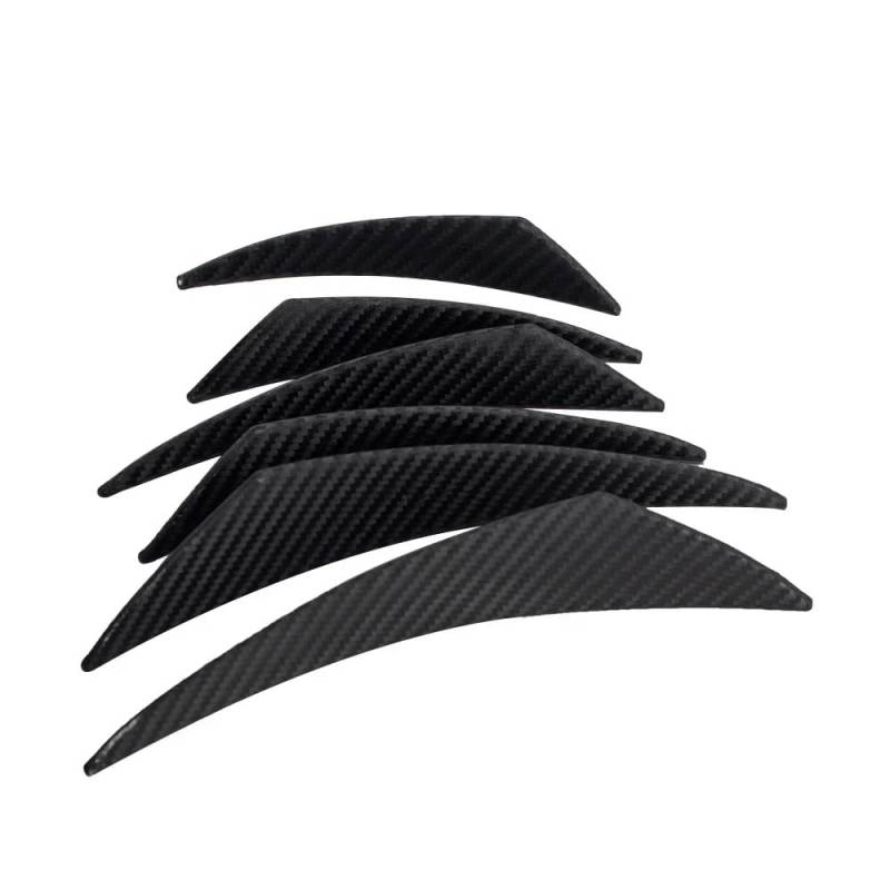 Spoilerlippe Frontstoßstange 6 Teile/Satz Universal Frontschürze Lip Dekoration Diffusor Splitter Flossen Körper Spoiler Canards Valence Chin Auto Tuning Canard(Fiber 6pcs) von YBCVEPQ
