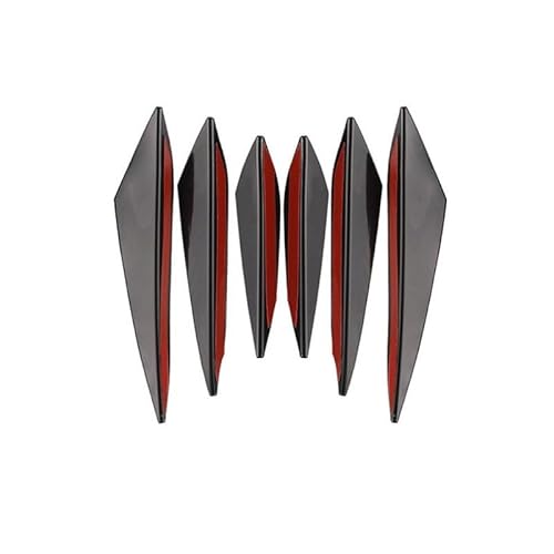 Spoilerlippe Frontstoßstange Für BLALION Universal 6 Stücke Frontschürze Lip Dekoration Diffusor Splitter Flossen Körper Spoiler Canards Valence Chin Auto Tuning Canard(Bright Black) von YBCVEPQ