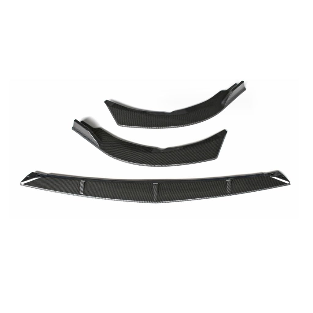 Spoilerlippe Frontstoßstange Für Camry Für LE Für XLE 2021 2022 ABS Glänzend Schwarz Tuning Body Kits Frontstoßstange Lip Spoiler Splitter Zubehör 3Pcs(Fiber Look) von YBCVEPQ