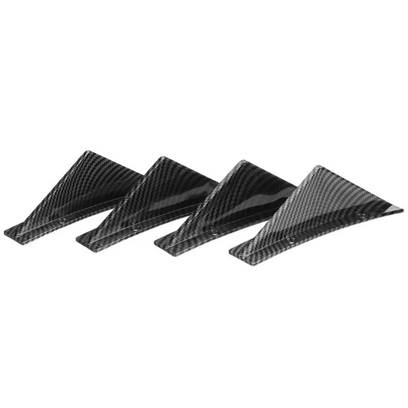 Spoilerlippe Frontstoßstange Für Nissan Für Altima Für 350Z Für 370Z Für GT-R 2000-2022 4PCS Universal Heckstoßstangenlippendiffusor Haifischflossen Spoiler Body Kit(Fiber Look) von YBCVEPQ