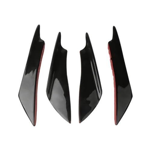 Spoilerlippe Frontstoßstange Für Volvo C30 C70 S40 S60 S70 S80 S90 V40 V50 V60 V70 V90 XC40 XC60 XC70 Auto Vorderen Stoßfänger Lip Dekoration Diffusor Splitter Flossen(4pcs Black) von YBCVEPQ
