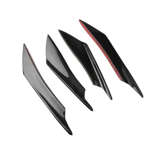 Spoilerlippe Frontstoßstange Schwarz 4 Stück Frontstoßstangen Seiten Canards Splitter Flossen Frontstoßstangenspoiler Universal Autotür Antikollisionsgurt Stoßstangenschutz(Style1) von YBCVEPQ