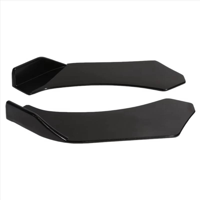 Spoilerlippe Frontstoßstange Universal 2 Stück Auto Frontschaufel Stoßstangenlippe Splitter Kinn ABS Spoiler Schwarz Universal Frontstoßstangenlippe Splitter Autozubehör von YBCVEPQ