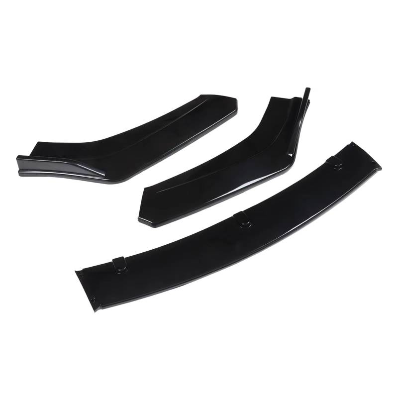 Spoilerlippe Frontstoßstange Universal 3 Teiliges Frontspoiler Lippensplitter Kit Schwarz Glänzend Robuster Frontspoiler Bodykit Frontspoiler Kinnlippensplitter von YBCVEPQ