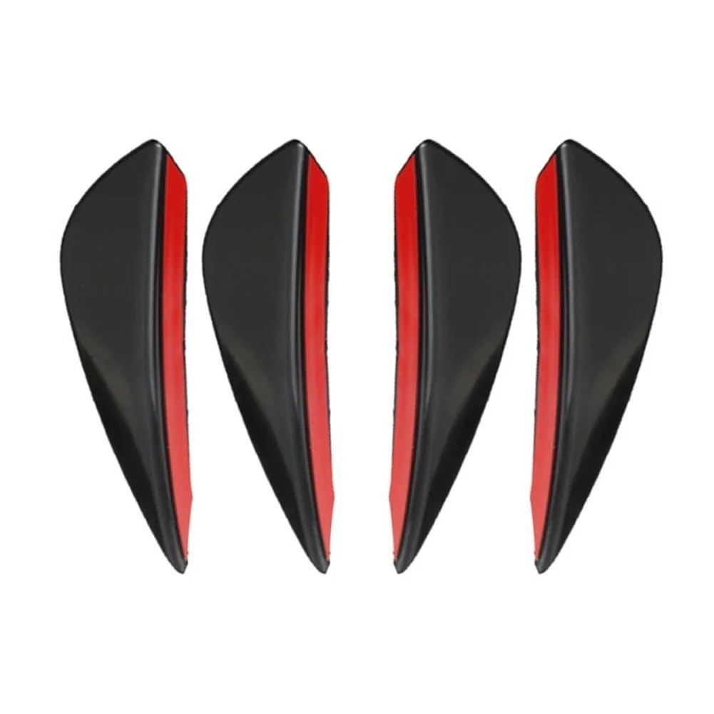 Spoilerlippe Frontstoßstange Universal 4/6 Stücke Front Stoßstange Lip Dekoration Diffusor Splitter Flossen Körper Spoiler Canards Valence Kinn Auto Tuning Canard Decor(4PCS Black) von YBCVEPQ