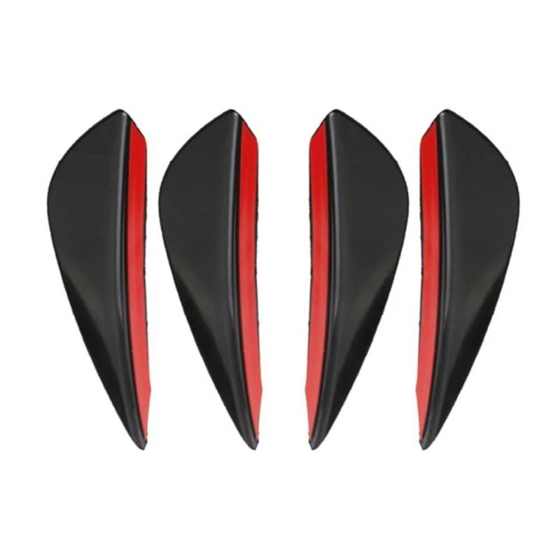Spoilerlippe Frontstoßstange Universal 4/6 Stücke Front Stoßstange Lip Dekoration Diffusor Splitter Flossen Körper Spoiler Canards Valence Kinn Auto Tuning Canard Decor(4PCS Black) von YBCVEPQ