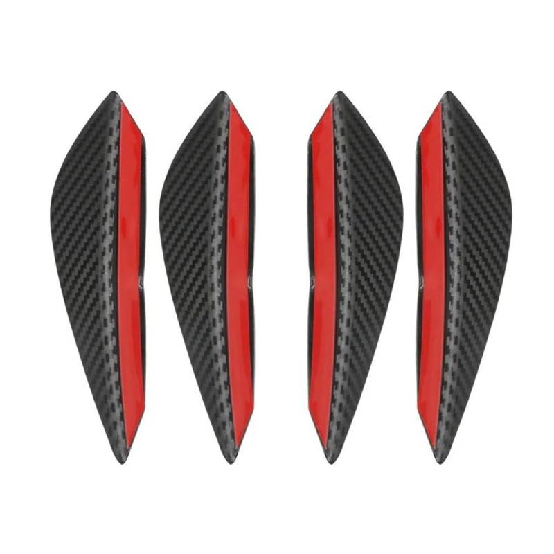 Spoilerlippe Frontstoßstange Universal 4/6 Stücke Front Stoßstange Lip Dekoration Diffusor Splitter Flossen Körper Spoiler Canards Valence Kinn Auto Tuning Canard Decor(4PCS Fiber) von YBCVEPQ