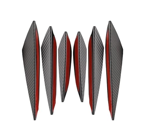 Spoilerlippe Frontstoßstange Universal 4/6 Stücke Front Stoßstange Lip Dekoration Diffusor Splitter Flossen Körper Spoiler Canards Valence Kinn Auto Tuning Canard Decor(6PCS Fiber) von YBCVEPQ