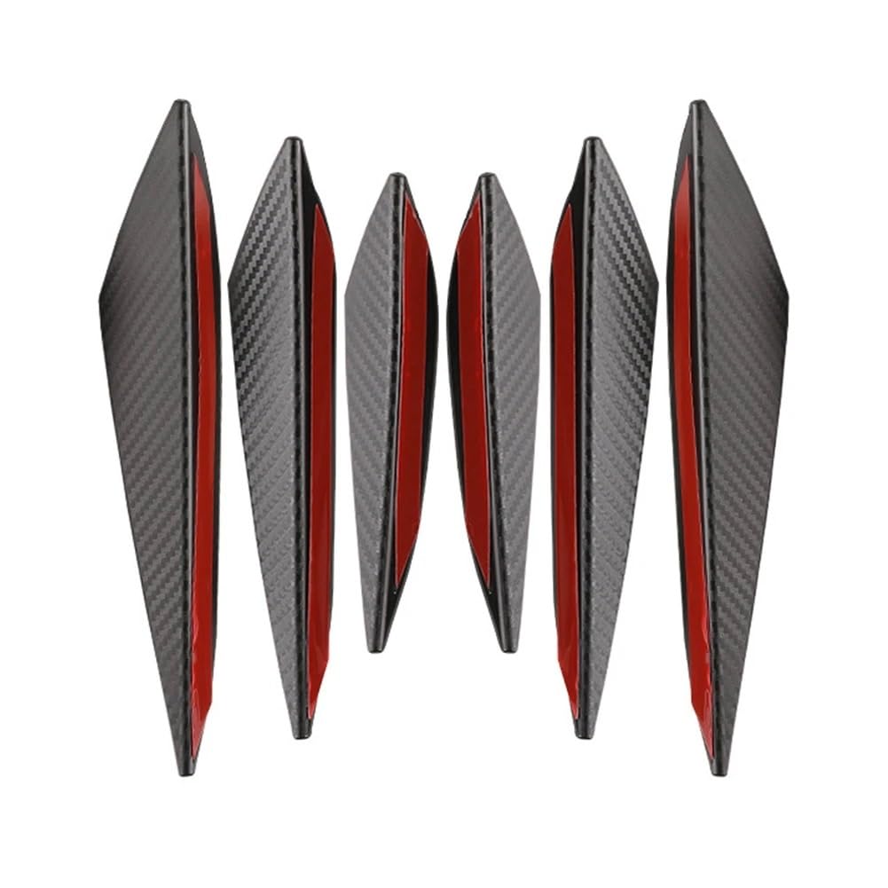Spoilerlippe Frontstoßstange Universal 4/6 Stücke Front Stoßstange Lip Dekoration Diffusor Splitter Flossen Körper Spoiler Canards Valence Kinn Auto Tuning Canard Decor(6PCS Fiber) von YBCVEPQ