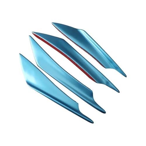 Spoilerlippe Frontstoßstange Universal 4 Stücke Auto Vorderen Stoßfänger Lip Fin Splitter Körper Spoiler Canards Spoiler Auto Tuning Canard Decor Schwarz Zubehör(Blue) von YBCVEPQ