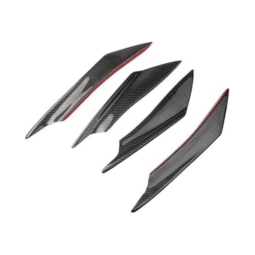 Spoilerlippe Frontstoßstange Universal 4 Stücke Auto Vorderen Stoßfänger Lip Fin Splitter Körper Spoiler Canards Spoiler Auto Tuning Canard Decor Schwarz Zubehör(Fiber) von YBCVEPQ