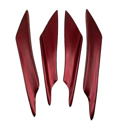 Spoilerlippe Frontstoßstange Universal 4 Stücke Auto Vorderen Stoßfänger Lip Fin Splitter Körper Spoiler Canards Spoiler Auto Tuning Canard Decor Schwarz Zubehör(Red) von YBCVEPQ
