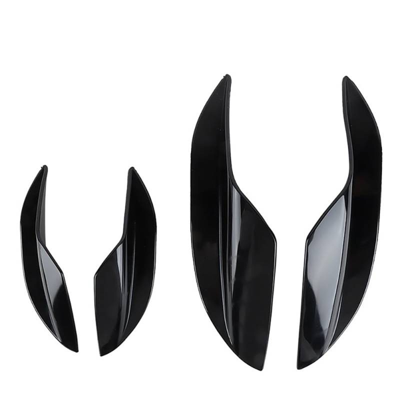 Spoilerlippe Frontstoßstange Universal 4 Stücke Auto Vorderen Stoßfänger Lip Gummi Flossen Styling Spoiler Splitter Canards Valence Aufkleber Dekorative Kit(Black) von YBCVEPQ