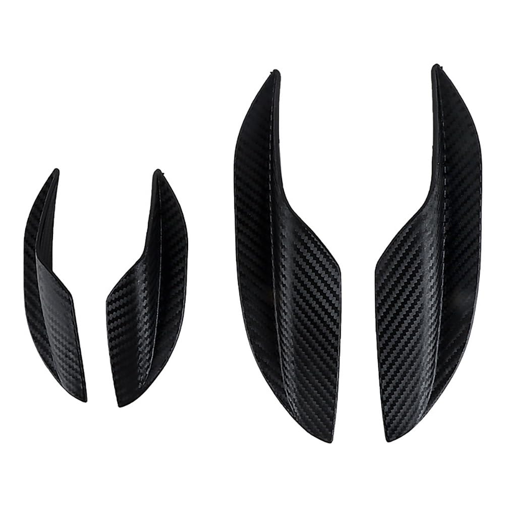 Spoilerlippe Frontstoßstange Universal 4 Stücke Auto Vorderen Stoßfänger Lip Gummi Flossen Styling Spoiler Splitter Canards Valence Aufkleber Dekorative Kit(Embossed) von YBCVEPQ
