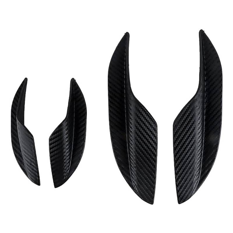 Spoilerlippe Frontstoßstange Universal 4 Stücke Auto Vorderen Stoßfänger Lip Gummi Flossen Styling Spoiler Splitter Canards Valence Aufkleber Dekorative Kit(Embossed) von YBCVEPQ