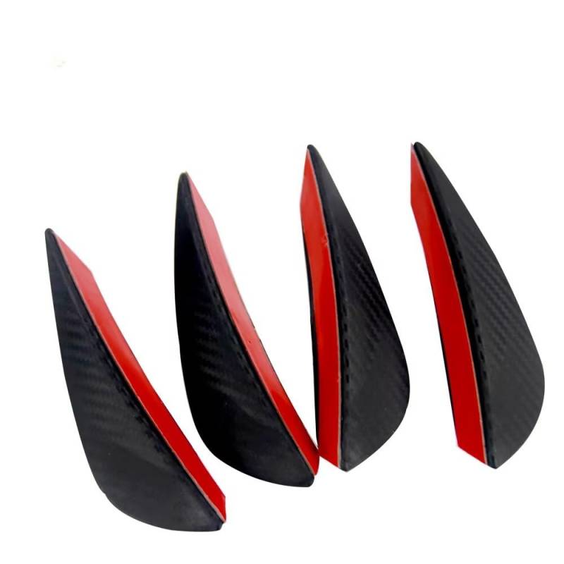 Spoilerlippe Frontstoßstange Universal 4 Teile/Satz Schwarz Auto Spoiler Canards Fit Front Stoßstange Lip Splitter Fin Air Auto Body Kit Valence Kinn Zubehör von YBCVEPQ