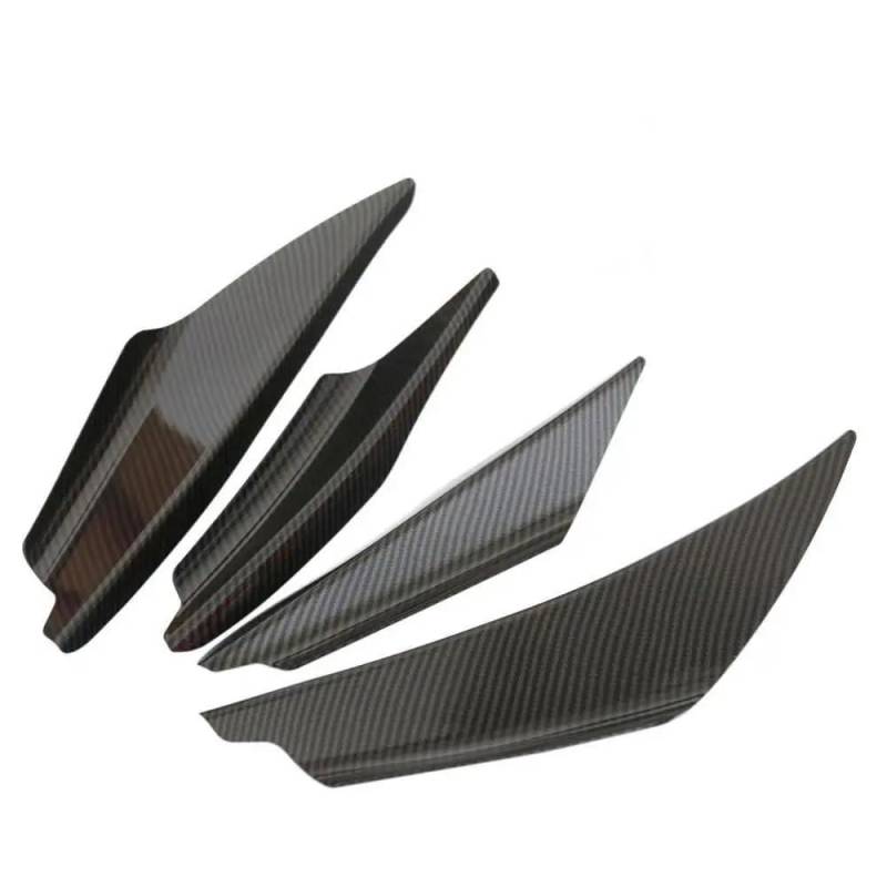 Spoilerlippe Frontstoßstange Universal 4Pcs Auto Front Stoßstange Körper Lip Canards Splitter Trim Kits Auto Front Stoßstangen Spoiler Set Kratzstreifen(Fiber) von YBCVEPQ