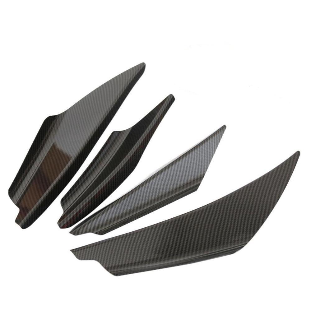 Spoilerlippe Frontstoßstange Universal 4Pcs Auto Front Stoßstangen Spoiler Set Streifen Faser Auto Front Stoßstange Körper Lip Canards Splitter Trim Kits Auto Zubehör(Fiber) von YBCVEPQ