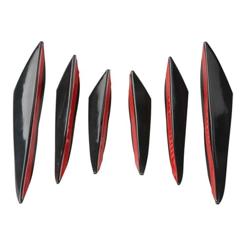 Spoilerlippe Frontstoßstange Universal 6 Stücke/lSet Front Stoßstange Lip Dekoration Diffusor Splitter Flossen Körper Spoiler Canards Flügel Kinn Auto Tuning Canard(Gloss Black) von YBCVEPQ