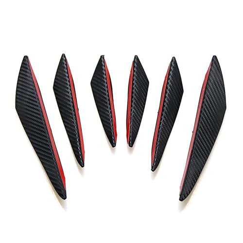 Spoilerlippe Frontstoßstange Universal 6 Teile/Satz Dekoration Diffusor Splitter Fin Körper Spoiler Canard Valence Chin Auto Tuning Canard Front Stoßstange Lip(Fiber 6pcs) von YBCVEPQ