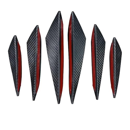 Spoilerlippe Frontstoßstange Universal 6 Teile/Satz Front Stoßstange Lip Dekoration Diffusor Splitter Flossen Körper Spoiler Canards Valence Auto Dekoration Zubehör(Fiber 6pcs) von YBCVEPQ
