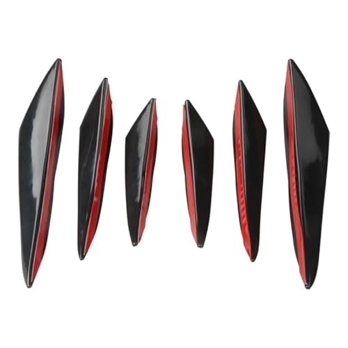 Spoilerlippe Frontstoßstange Universal 6 Teile/Satz Front Stoßstange Lip Diffusor Splitter Flossen Körper Spoiler Auto Tuning Ente Geformt Dekoration Auto Spoiler Zubehör(Bright-Black) von YBCVEPQ