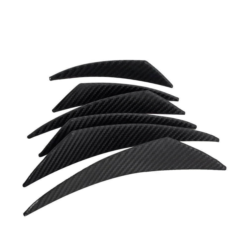Spoilerlippe Frontstoßstange Universal 6 Teile/Satz Frontschürze Lip Dekoration Diffusor Splitter Flossen Körper Spoiler Canards Valence Chin Auto Tuning Canard(Fiber 6pcs) von YBCVEPQ