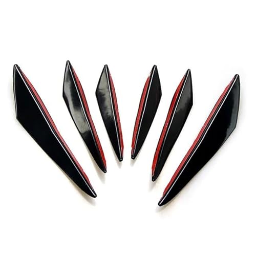 Spoilerlippe Frontstoßstange Universal Frontstoßstange Lippe 6 Teile/Satz Dekoration Diffusor Splitter Fin Körper Spoiler Canard Valence Chin Auto Tuning Canard(Black 6pcs) von YBCVEPQ