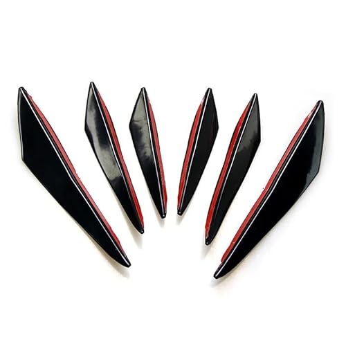 Spoilerlippe Frontstoßstange Universal Frontstoßstange Lippendekoration Diffusor Splitter Flossen Karosserie Spoiler Canards Valence Chin Auto Tuning Canard Zubehör 6St(Black 6pcs) von YBCVEPQ