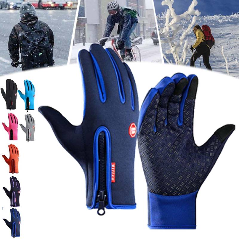 Frostfit Thermo Handschuhe für Herren und Damen Mit Wasserabweisender Beschichtung Und Touchscreen-Funktion (Dunkelblau, M) von YBOEG