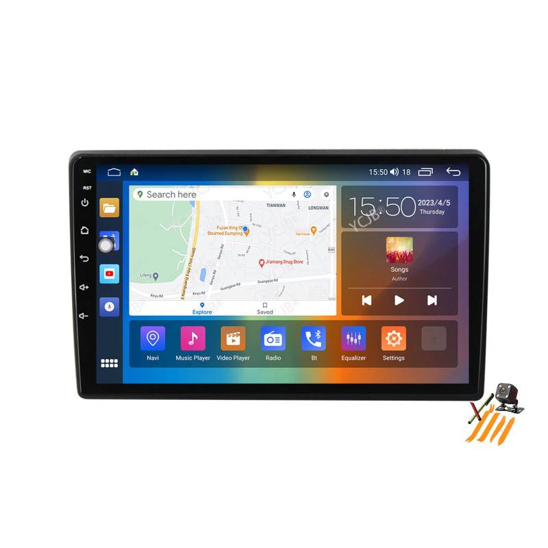 YCJB Android 12.0 Autoradio 9 Zoll 2-Din Stereo für Hy-undai i40 2016-2017 GPS Sat Navigation MP5 Multimedia Video Player FM BT Receiver mit 4G 5G WiFi DSP SWC Carplay,M150s von YCJB