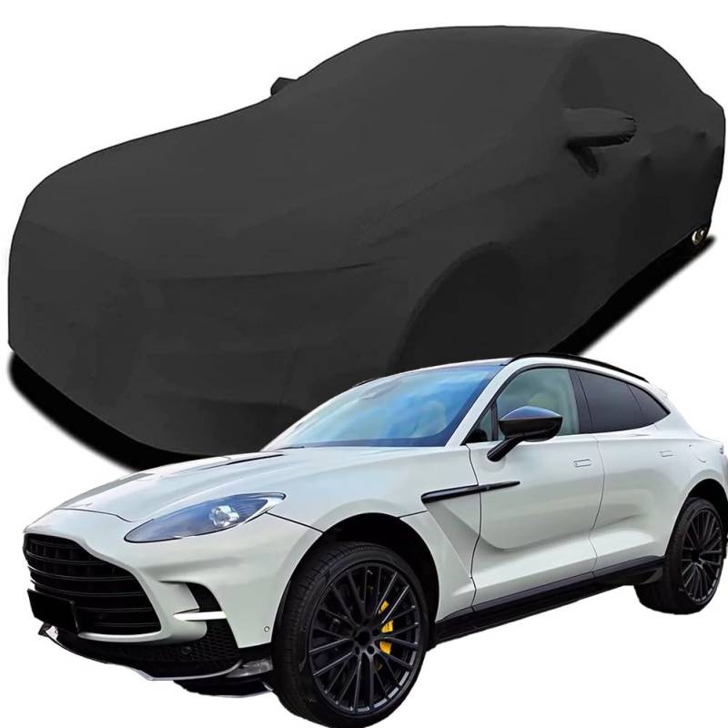 Maßgeschneiderte Autoabdeckung für Aston Martin DBX707 SUV, Indoor-Autoabdeckung Abdeckung Samt Stretch Staubdicht Atmungsaktiv Schutz,Black von YCPHR