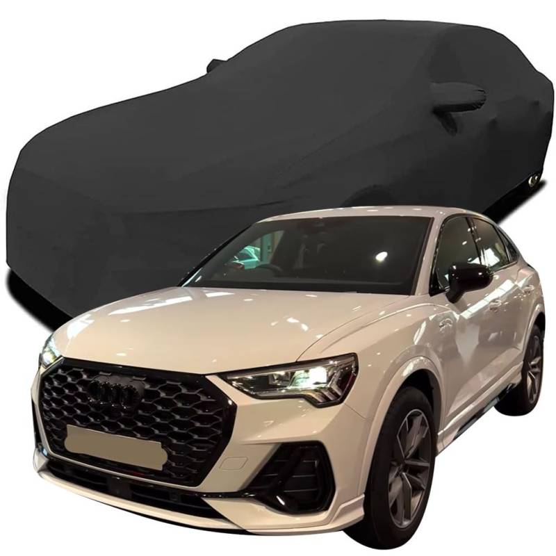 Maßgeschneiderte Autoabdeckung für Audi Q3 Sportback 2023 2024 2025, Indoor-Autoabdeckung Abdeckung Samt Stretch Staubdicht Atmungsaktiv Schutz,Black von YCPHR