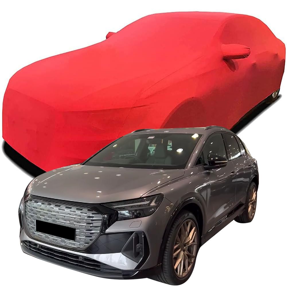 Maßgeschneiderte Autoabdeckung für Audi Q4 45 e-tron Quattro (265hp), Indoor-Autoabdeckung Abdeckung Samt Stretch Staubdicht Atmungsaktiv Schutz,Red von YCPHR