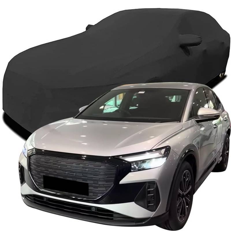 Maßgeschneiderte Autoabdeckung für Audi Q4 e-tron 2023 2024 2025, Indoor-Autoabdeckung Abdeckung Samt Stretch Staubdicht Atmungsaktiv Schutz,Black von YCPHR