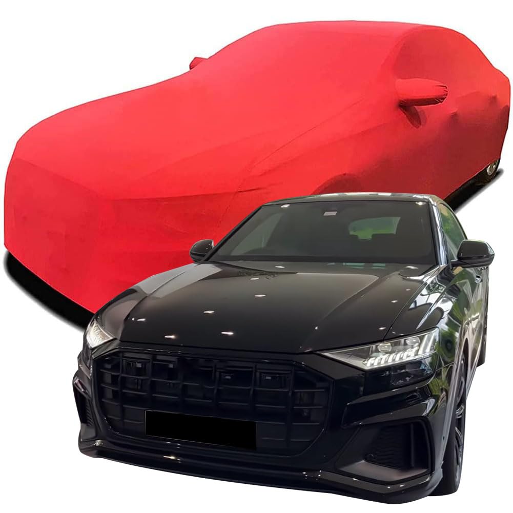 Maßgeschneiderte Autoabdeckung für Audi Q8 Competition Plus 2023 2024 2025, Indoor-Autoabdeckung Abdeckung Samt Stretch Staubdicht Atmungsaktiv Schutz,Red Maßgeschneiderte Autoabdeckung für Audi Q8 Competition Plus 2023 2024 2025, Indoor-Autoabdeckung Abdeckung Samt Stretch Staubdicht Atmungsaktiv Schutz,Red von YCPHR