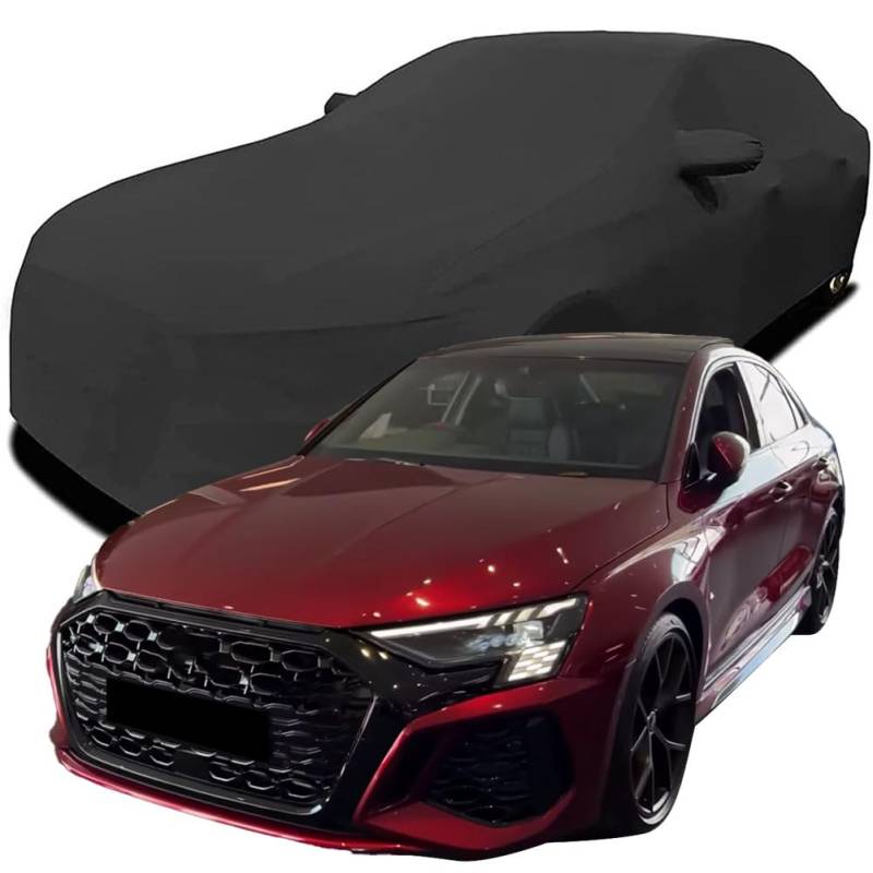Maßgeschneiderte Autoabdeckung für Audi RS 3, Indoor-Autoabdeckung Abdeckung Samt Stretch Staubdicht Atmungsaktiv Schutz,Black von YCPHR