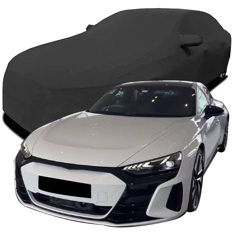 Maßgeschneiderte Autoabdeckung für Audi e-tron GT 2023 2024 2025, Indoor-Autoabdeckung Abdeckung Samt Stretch Staubdicht Atmungsaktiv Schutz,Black von YCPHR