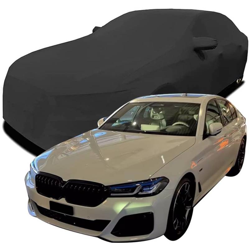 Maßgeschneiderte Autoabdeckung für BMW 5 Series 545e 2023 2024 2025, Indoor-Autoabdeckung Abdeckung Samt Stretch Staubdicht Atmungsaktiv Schutz,Black von YCPHR