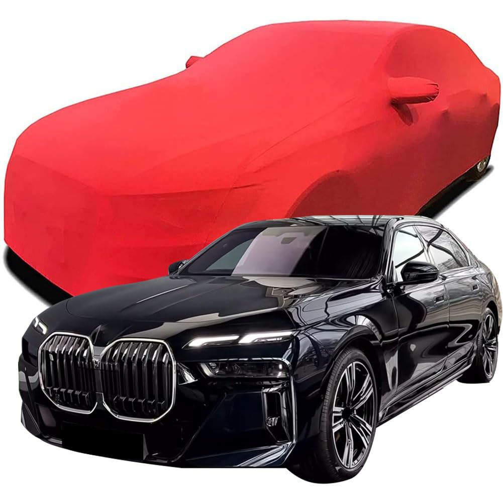 Maßgeschneiderte Autoabdeckung für BMW 7 Series xDrive60 i7 2023 2024 2025, Indoor-Autoabdeckung Abdeckung Samt Stretch Staubdicht Atmungsaktiv Schutz,Red Maßgeschneiderte Autoabdeckung für BMW 7 Series xDrive60 i7 2023 2024 2025, Indoor-Autoabdeckung Abdeckung Samt Stretch Staubdicht Atmungsaktiv Schutz,Red von YCPHR