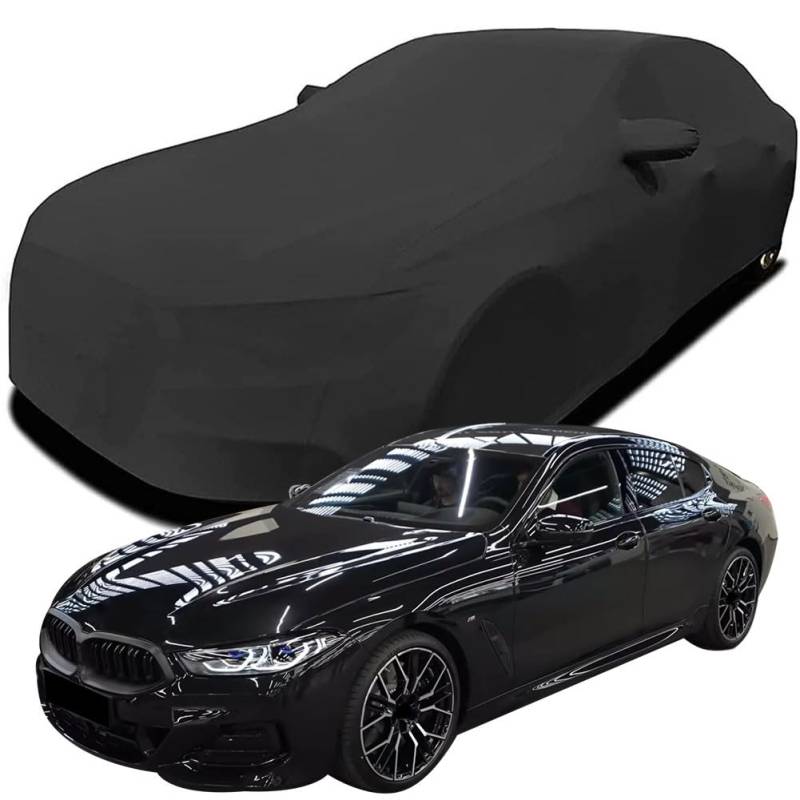 Maßgeschneiderte Autoabdeckung für BMW 8 Series Gran Coupe, Indoor-Autoabdeckung Abdeckung Samt Stretch Staubdicht Atmungsaktiv Schutz,Black von YCPHR