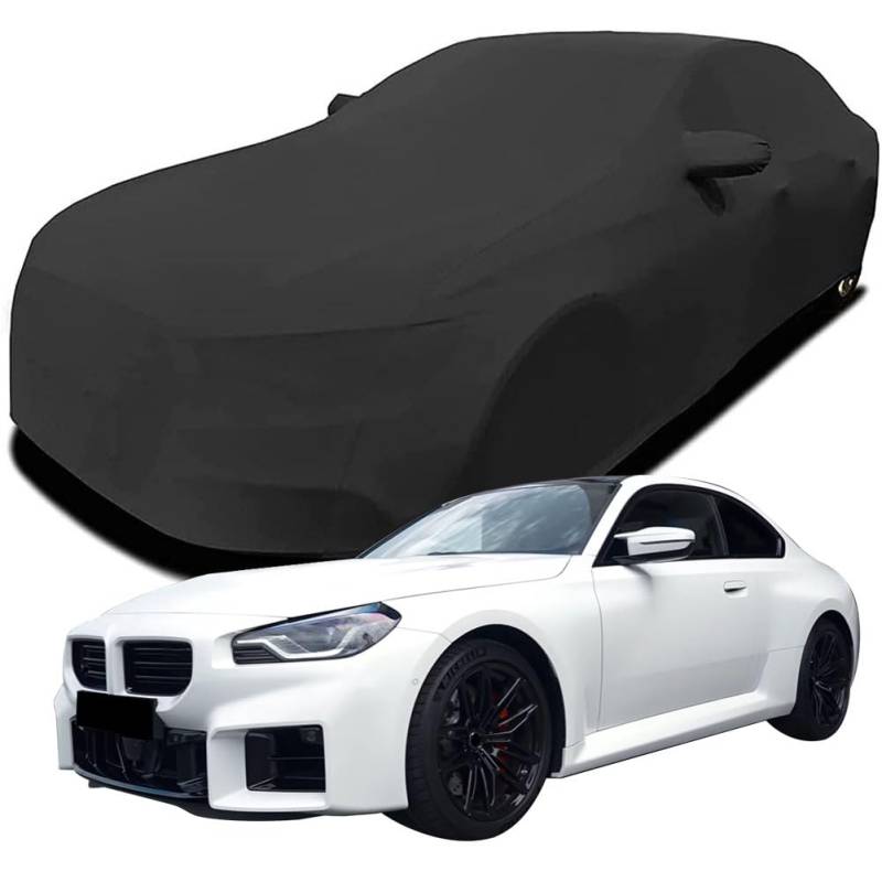 Maßgeschneiderte Autoabdeckung für BMW M2 2023 2024 2025, Indoor-Autoabdeckung Abdeckung Samt Stretch Staubdicht Atmungsaktiv Schutz,Black von YCPHR