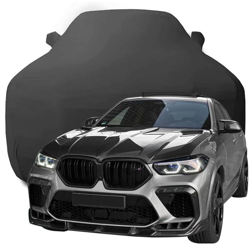 Maßgeschneiderte Autoabdeckung für BMW X6 M Competition Larte Design 2023 2024 2025, Indoor-Autoabdeckung Abdeckung Samt Stretch Staubdicht Atmungsaktiv Schutz,Black von YCPHR