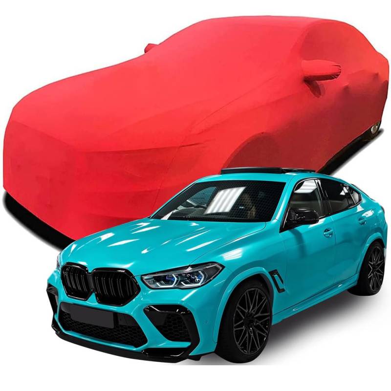 Maßgeschneiderte Autoabdeckung für BMW X6M SUV BMW, Indoor-Autoabdeckung Abdeckung Samt Stretch Staubdicht Atmungsaktiv Schutz,Red von YCPHR
