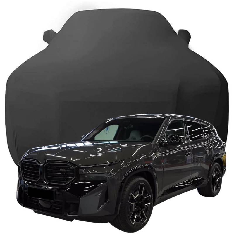 Maßgeschneiderte Autoabdeckung für BMW XM SUV 2023 2024 2025, Indoor-Autoabdeckung Abdeckung Samt Stretch Staubdicht Atmungsaktiv Schutz,Black von YCPHR