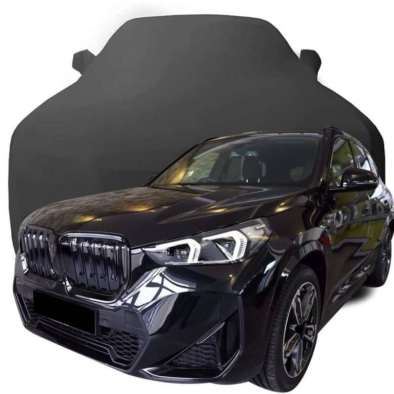 Maßgeschneiderte Autoabdeckung für BMW iX1 SUV 2023 2024 2025, Indoor-Autoabdeckung Abdeckung Samt Stretch Staubdicht Atmungsaktiv Schutz,Black von YCPHR