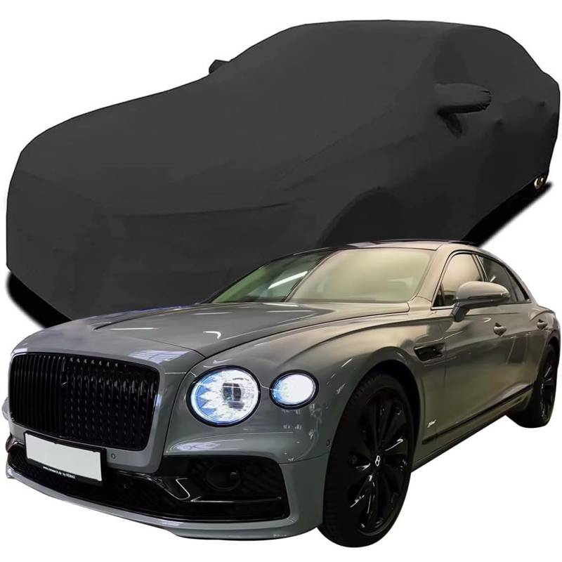 Maßgeschneiderte Autoabdeckung für Bentley Flying Spur 2023 2024 2025, Indoor-Autoabdeckung Abdeckung Samt Stretch Staubdicht Atmungsaktiv Schutz,Black von YCPHR