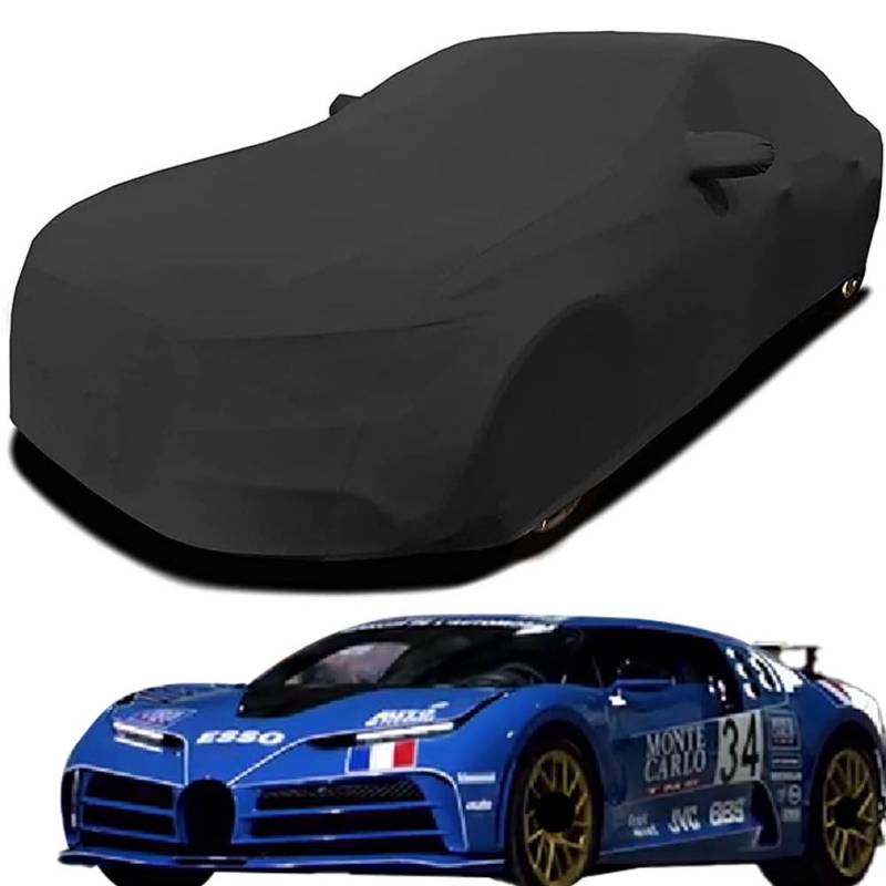 Maßgeschneiderte Autoabdeckung für Bugatti Centodieci, Indoor-Autoabdeckung Abdeckung Samt Stretch Staubdicht Atmungsaktiv Schutz,Black von YCPHR