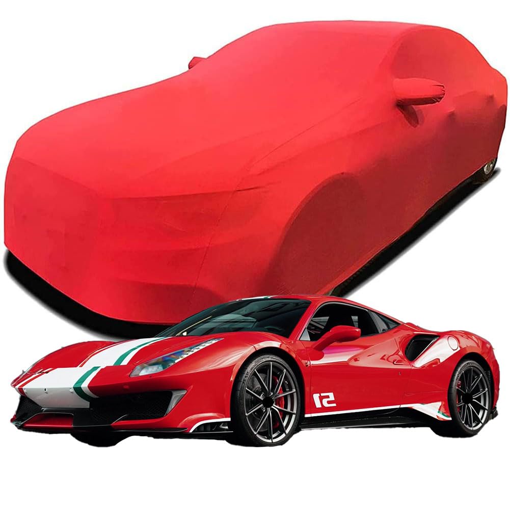 Maßgeschneiderte Autoabdeckung für Ferrari 488 Pista Piloti Ferrari, Indoor-Autoabdeckung Abdeckung Samt Stretch Staubdicht Atmungsaktiv Schutz,Red Maßgeschneiderte Autoabdeckung für Ferrari 488 Pista Piloti Ferrari, Indoor-Autoabdeckung Abdeckung Samt Stretch Staubdicht Atmungsaktiv Schutz,Red von YCPHR